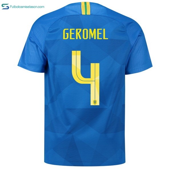 Camiseta Brasil 2ª Geromel 2018 Azul